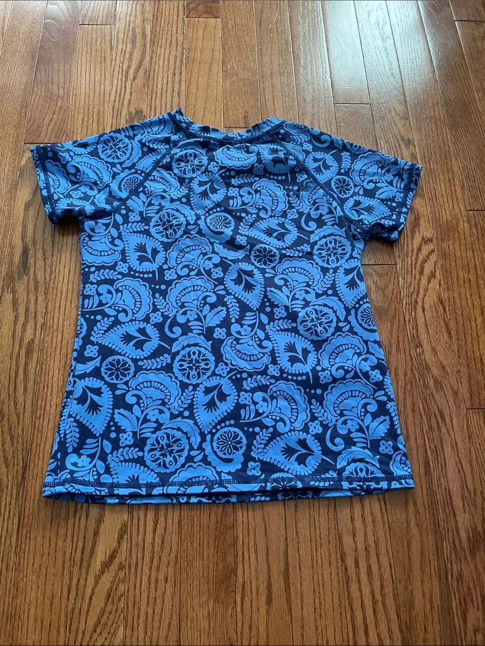 Garnet Hill Blue Paisley Print Rashguard Kid's Sz 14